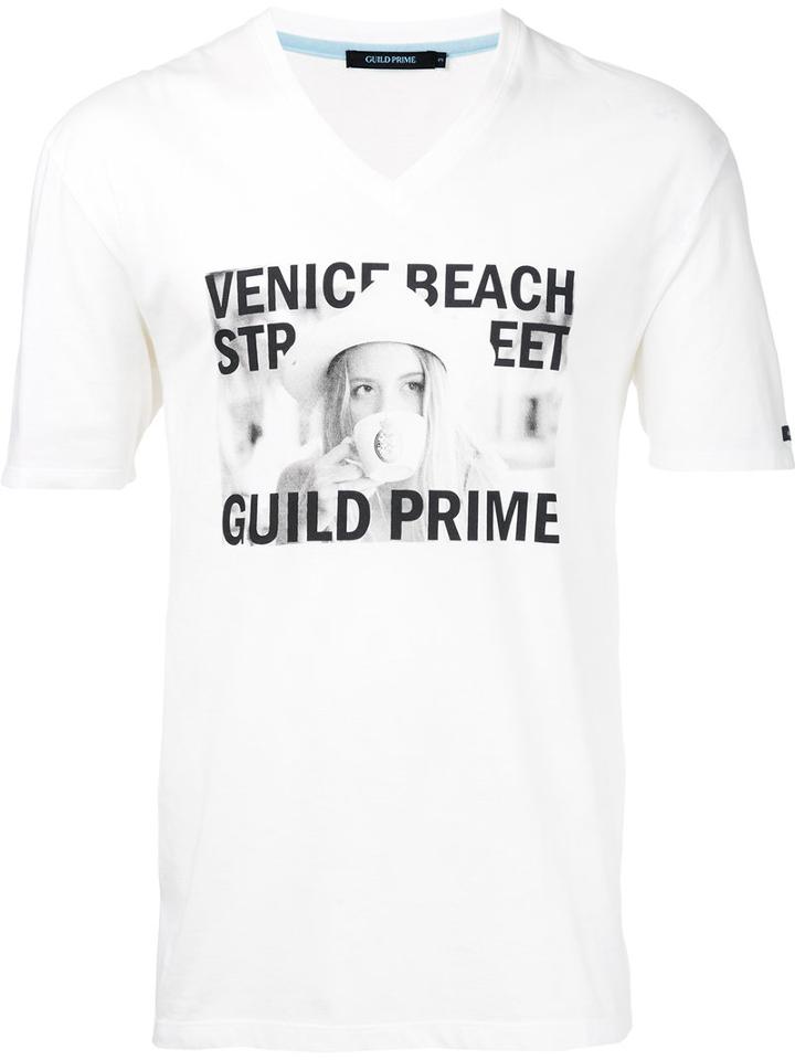 Guild Prime - Venice Beach V-neck T-shirt - Men - Cotton - 1, White, Cotton