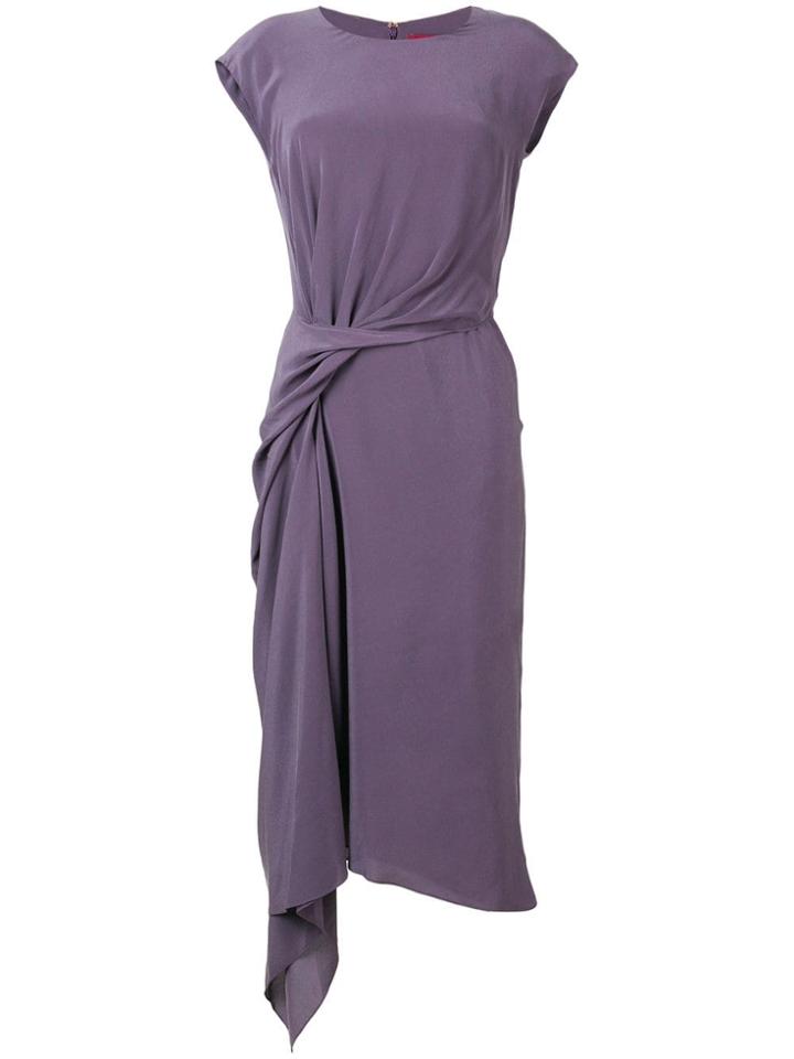 Sies Marjan Draped Front Midi Dress - Pink & Purple