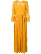 Alberta Ferretti Embroidered Maxi Dress - Yellow