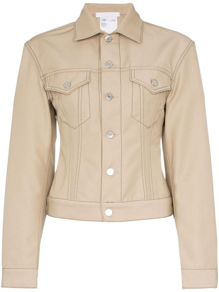 Helmut Lang Contrast Stitch Denim Twill Jacket - Neutrals