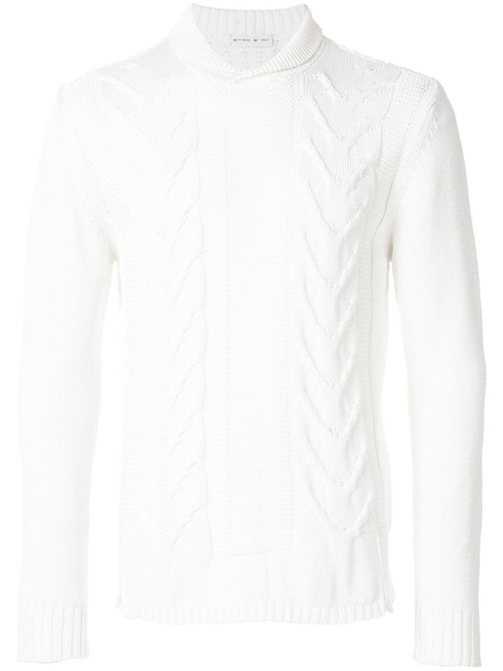 Etro Cable Knit Jumper - White