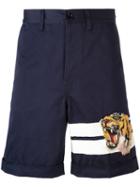Gucci Bengal Tiger Bermuda Shorts, Men's, Size: 34, Blue, Cotton