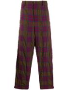 Uma Wang Check Print Trousers - Brown