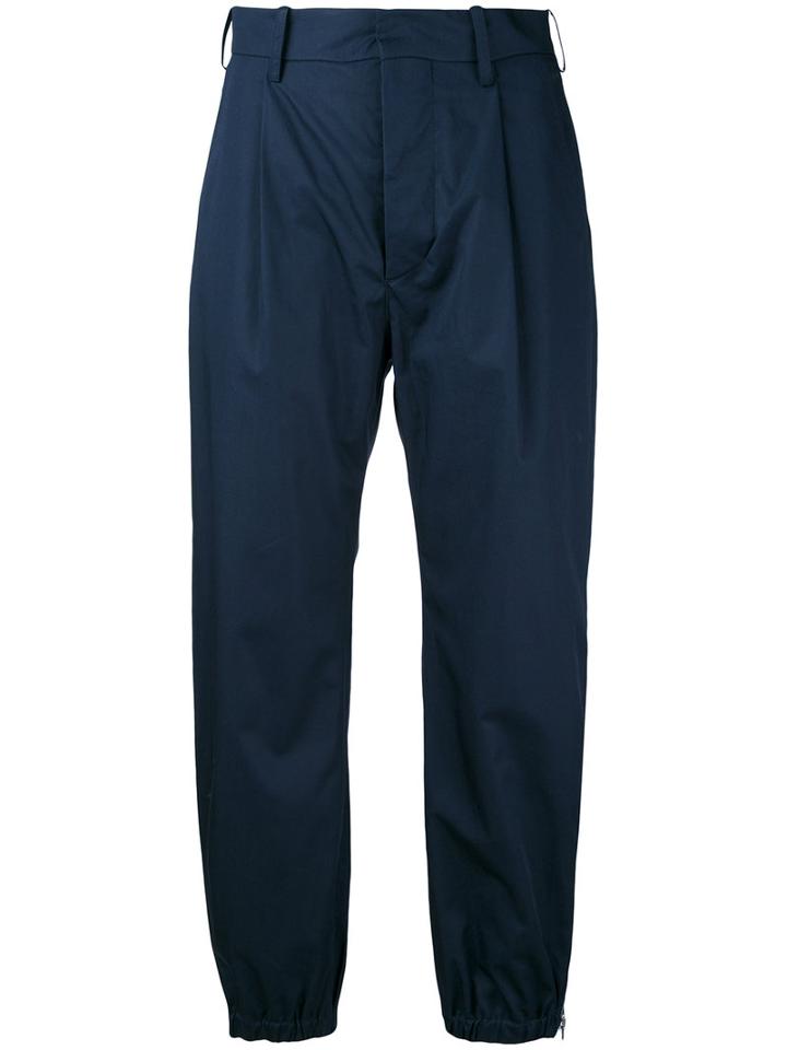 Marni - Zip Cuff Trousers - Women - Cotton - 40, Blue, Cotton