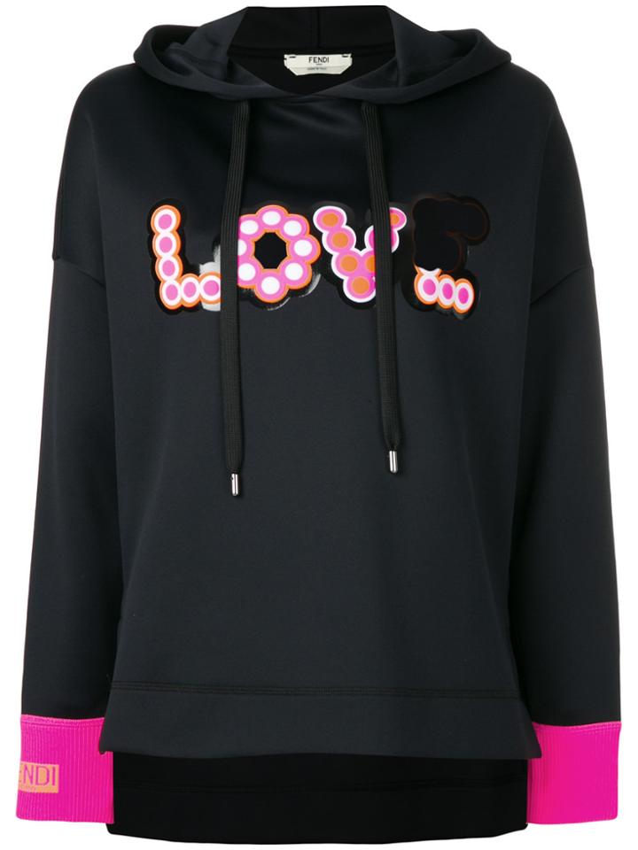 Fendi Oversized Logo Hoodie - Black
