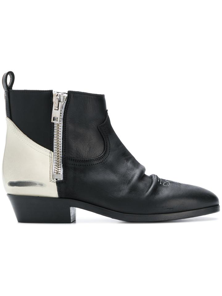 Golden Goose Deluxe Brand Contrast Panel Boots - Black