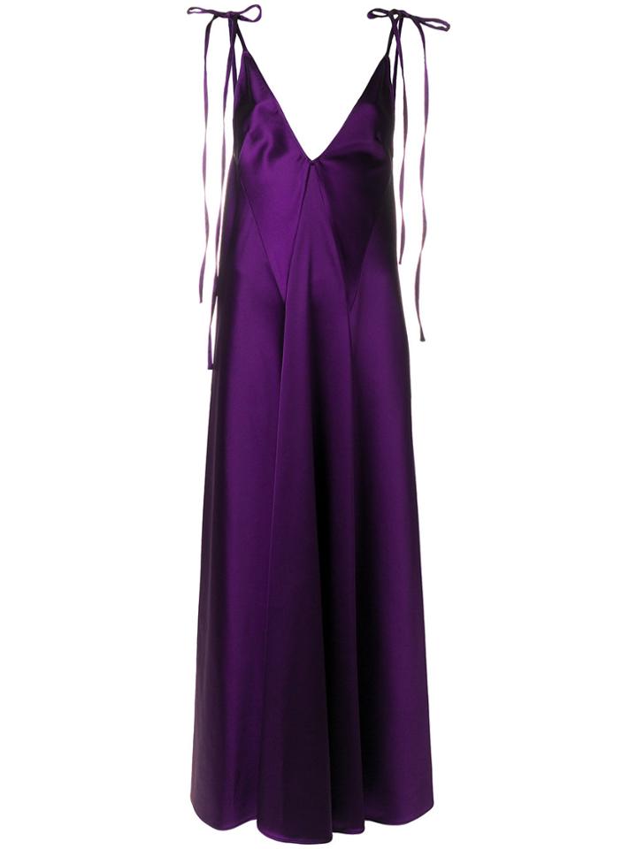 Attico V-neck Maxi Dress - Pink & Purple