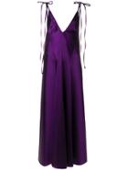 Attico V-neck Maxi Dress - Pink & Purple
