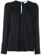 Michael Michael Kors Inverted Pleat Blouse - Black