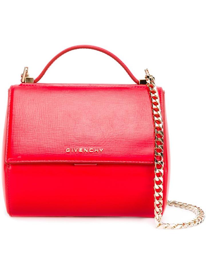 Givenchy Mini 'pandora Box' Shoulder Bag, Women's, Red, Calf Leather