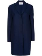 Harris Wharf London Pressed Wool Cocoon Coat - Blue