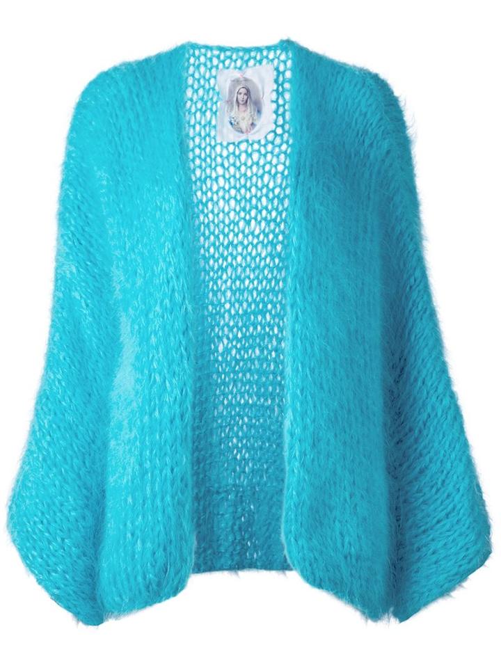 Made By Bernadette Wide Sleeve Cardigan, Women's, Blue, Mohair