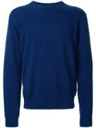 Venroy Crew Neck Jumper, Men's, Size: Large, Blue, Cotton/cashmere