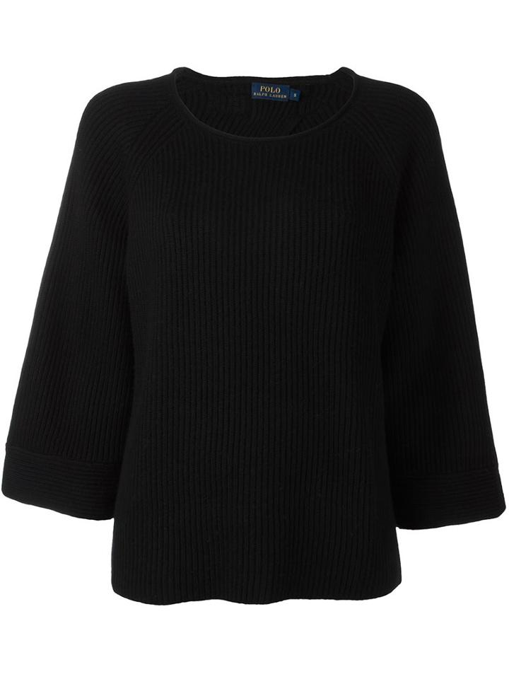 Polo Ralph Lauren Back Buckle Detail Jumper, Women's, Size: Large, Black, Merino