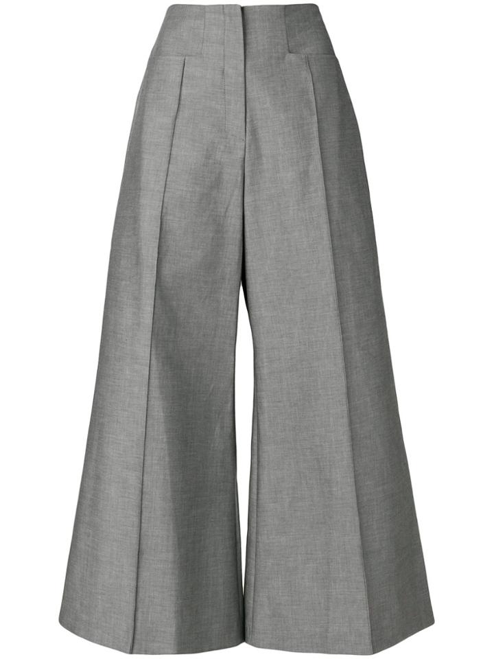 Delada Wide Leg Tailored Trousers - Grey