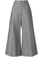 Delada Wide Leg Tailored Trousers - Grey