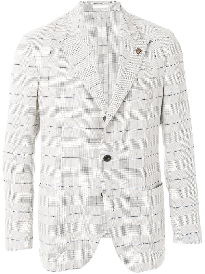 Gabriele Pasini Plaid Single Breasted Blazer - Nude & Neutrals