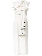J.w.anderson Deconstructed Dress, Women's, Size: 6, White, Polyester/acetate