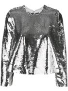 Ganni Sequin Embellished Blouse - Silver