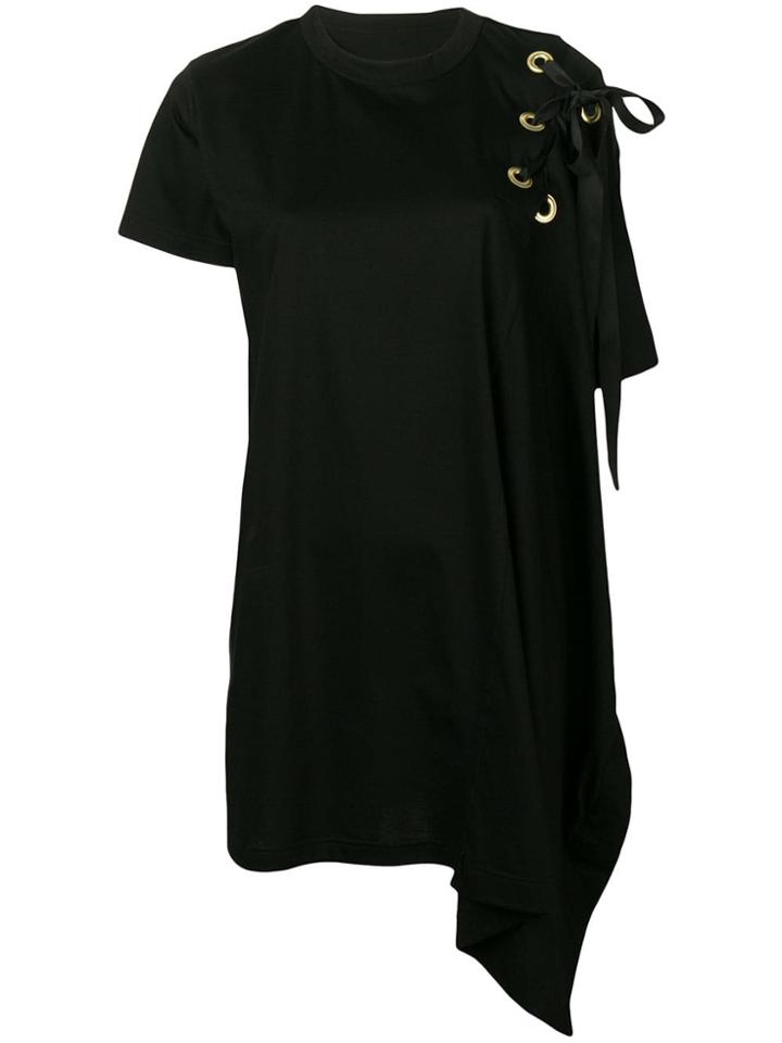 Sacai Asymmetric T-shirt Dress - Black
