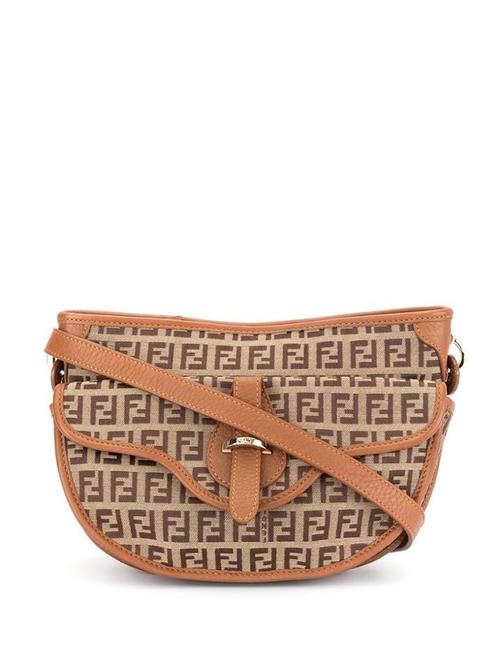 Fendi Pre-owned Zucchino Logo Shoulder Bag - Brown