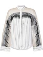 Self-portrait Mesh Panel Blouse - White