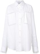 Natasha Zinko Sheer Lace Insert Shirt, Women's, Size: 38, White, Cotton