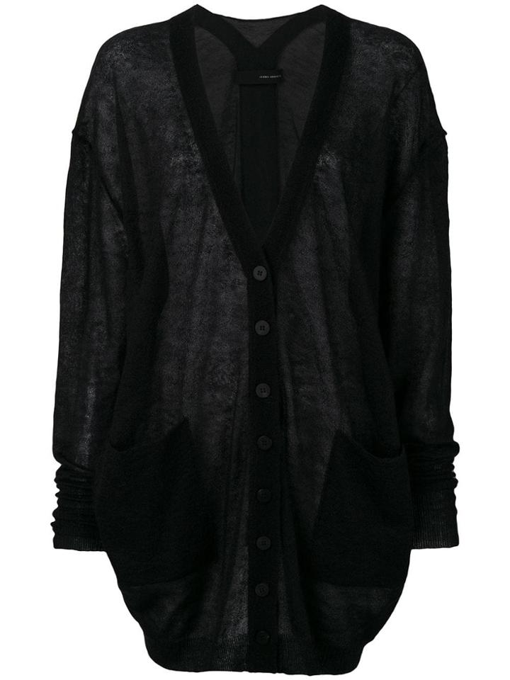 Isabel Benenato Oversized Lightweight Cardigan - Black