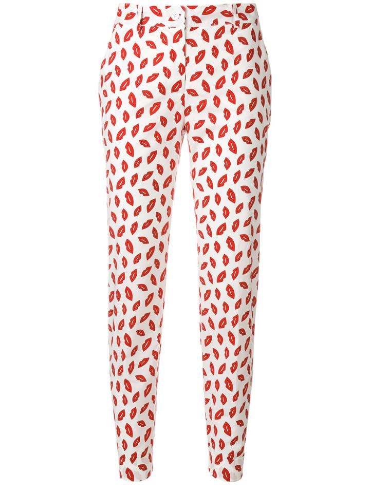 P.a.r.o.s.h. Lips Printed Trousers - White