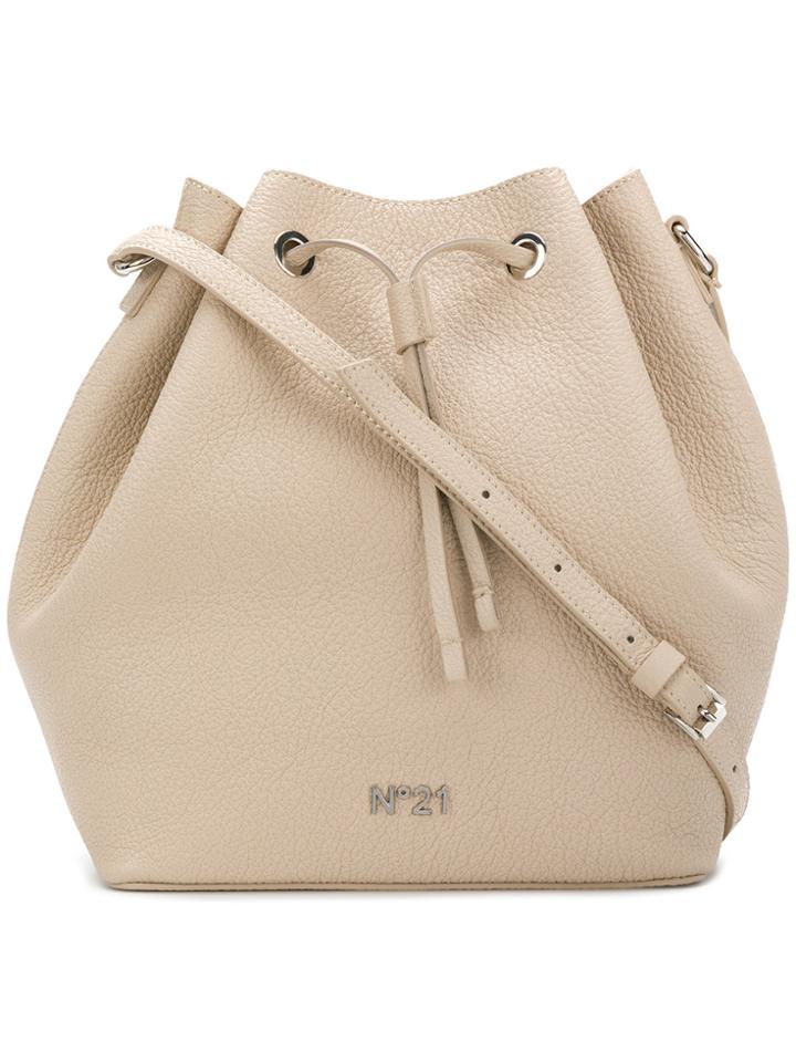 No21 Drawstring Bucket Bag - Nude & Neutrals