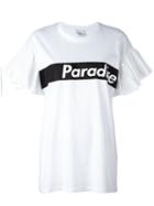 Brognano Frill Detail Striped T-shirt, Women's, Size: 40, White, Cotton/polyester