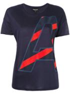 Emporio Armani Initial Print T-shirt, Women's, Size: 42, Blue, Cotton/modal