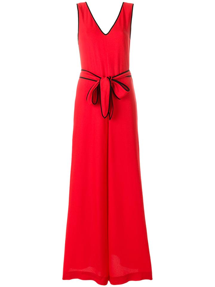 Dvf Diane Von Furstenberg Contrast Trim Dress - Red