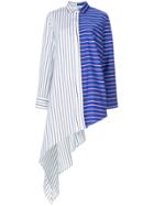 Off-white Striped Asymmetric Shirt - Multicolour