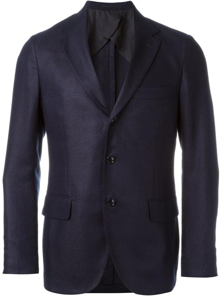Mp Massimo Piombo Textured Notched Lapels Blazer