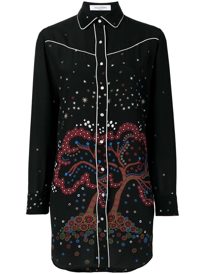 Valentino 'cherry Tree' Blouse - Black