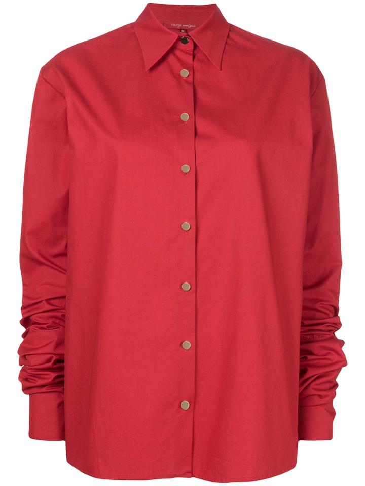 Rouge Margaux Extra Long Sleeve Shirt - Red