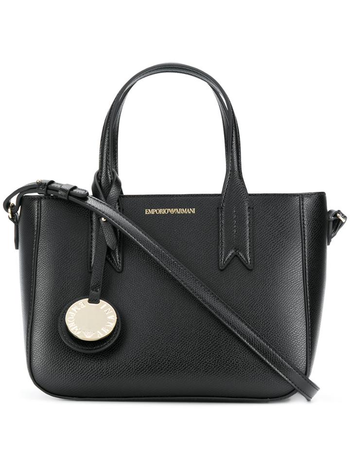 Emporio Armani Medium Charm-detail Tote - Black