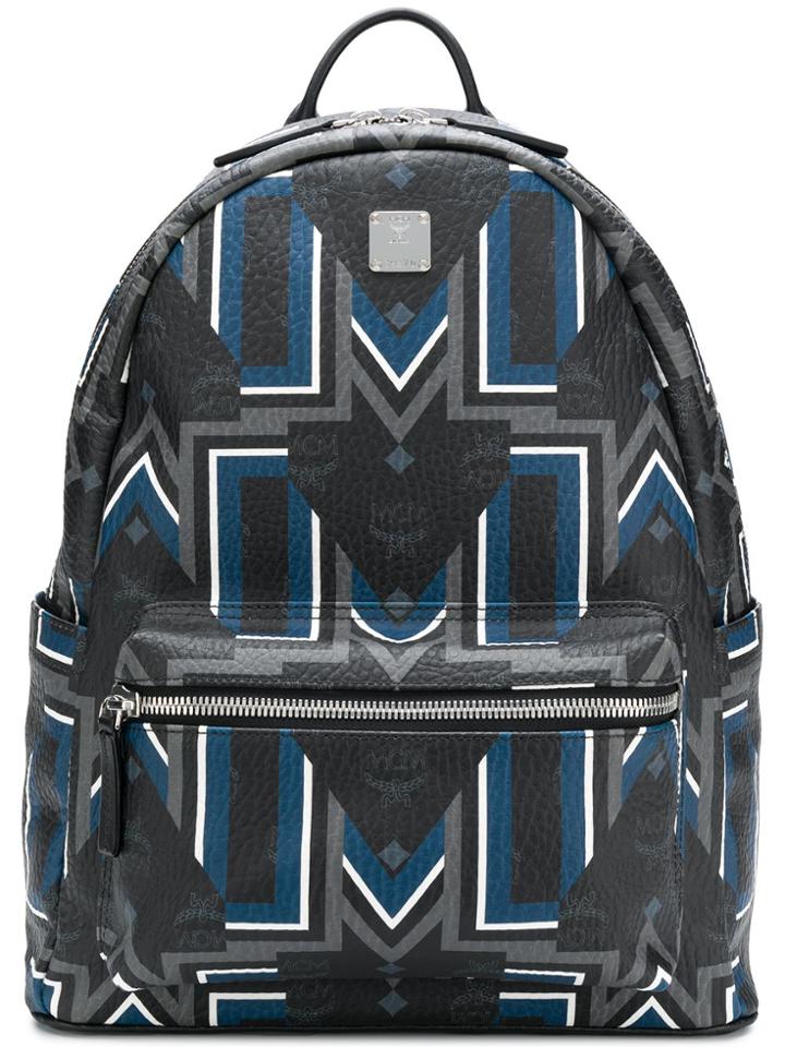 Mcm Stark Printed Backpack - Black