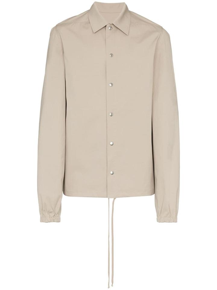 Rick Owens Drkshdw Snap Button Long Sleeve Cotton Blend Shirt Jacket -
