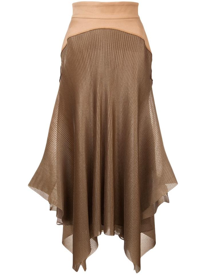 Maticevski Contrast Asymmetric Skirt - Metallic