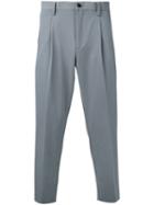 Estnation - Pleat Detail Cropped Trousers - Men - Polyester/polyurethane/rayon - L, Grey, Polyester/polyurethane/rayon