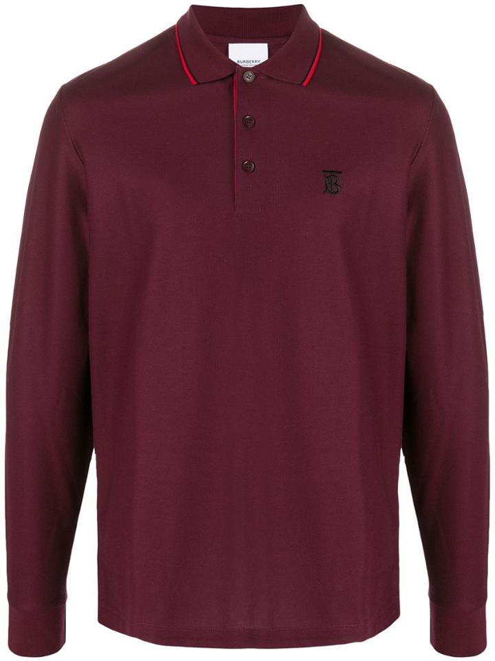 Burberry Walton Longsleeved Polo Shirt - Purple