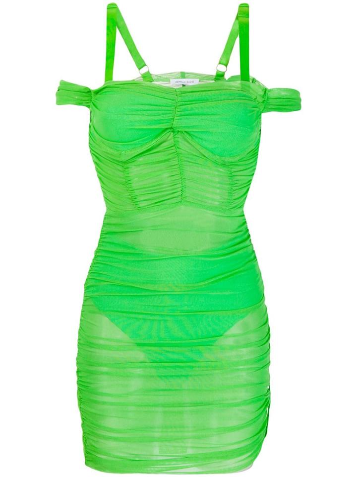 Danielle Guizio Lynx Ruched Dress - Green