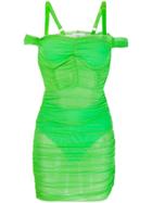 Danielle Guizio Lynx Ruched Dress - Green