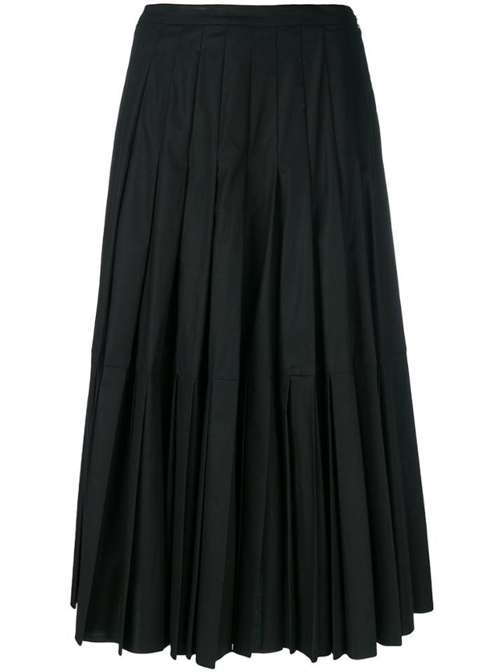 Rochas Pleated Midi Skirt - Black