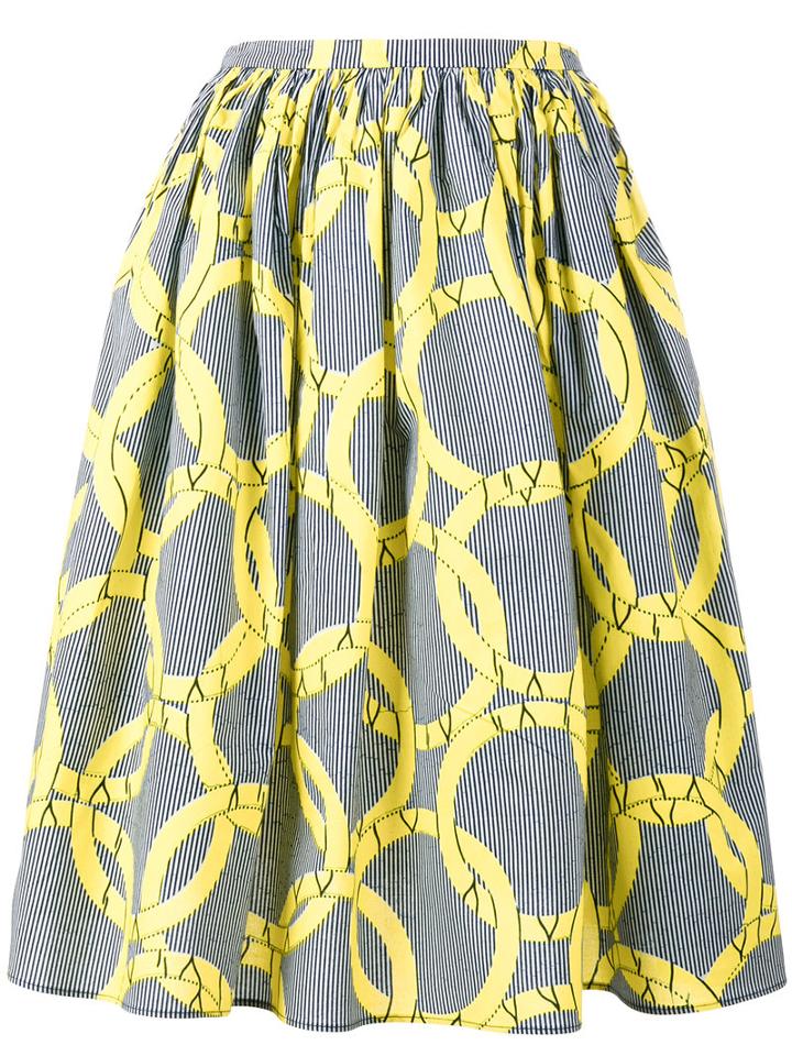 Maison Chateau Rouge Circle Printed Skirt, Women's, Size: Medium, Blue, Cotton