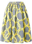 Maison Chateau Rouge Circle Printed Skirt, Women's, Size: Medium, Blue, Cotton