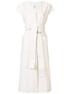 Le Ciel Bleu Belted Shift Dress - White