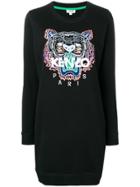 Kenzo Tiger Embroidered Sweatshirt Dress - Black